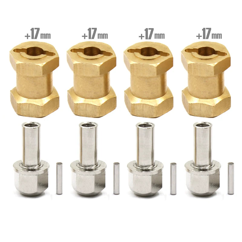 4pcs 12/15/17mm Wheel Hex Adapters for 1/10 RC Crawler TRX4 SCX10 D90 D110