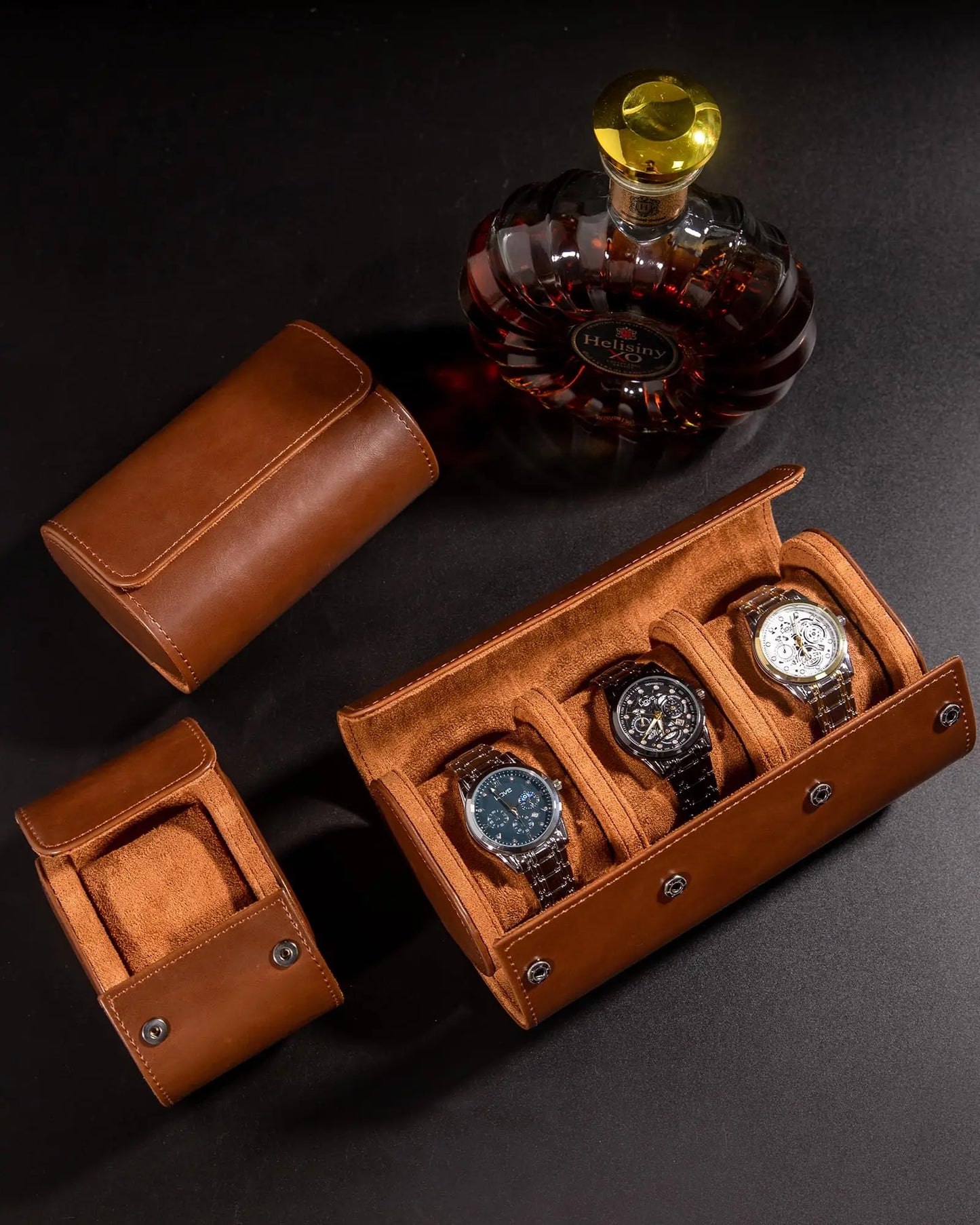 Leather Watch Case for Travel - Classic Rectangle Design, 1 Slot