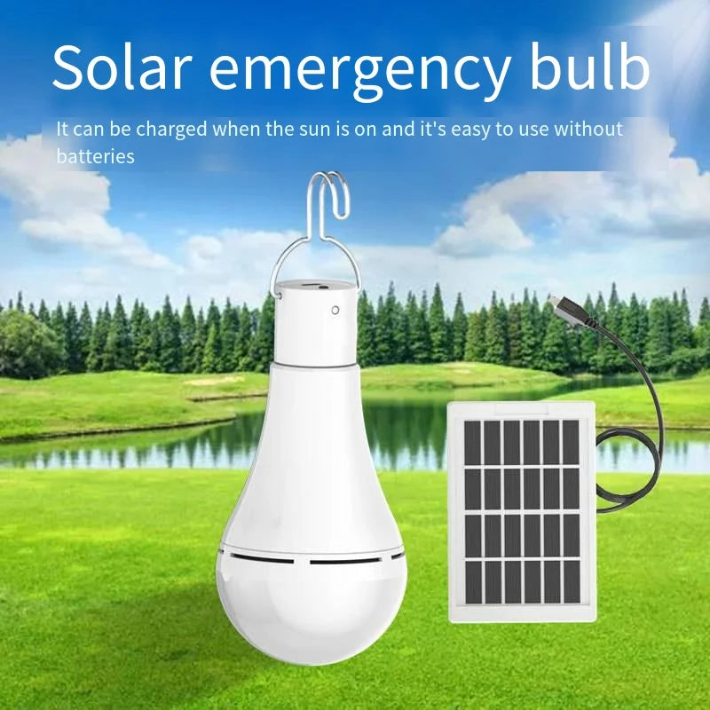Solar Tent Light USB Rechargeable LED Hanging Lamp for Camping Outdoor