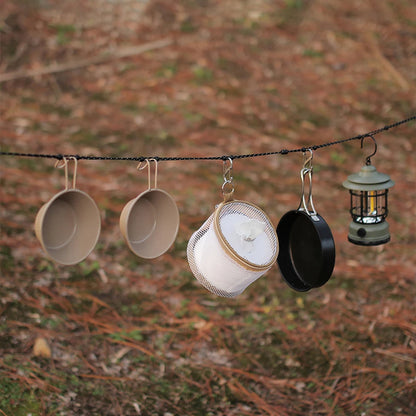 3M Camping Clothesline w/ 12 Clips Windproof Elastic Travel Laundry Line