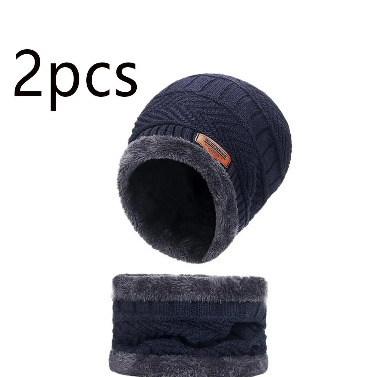 Men Women Beanie Winter Hat Scarf Gloves Thick Warm Knit Cap Set