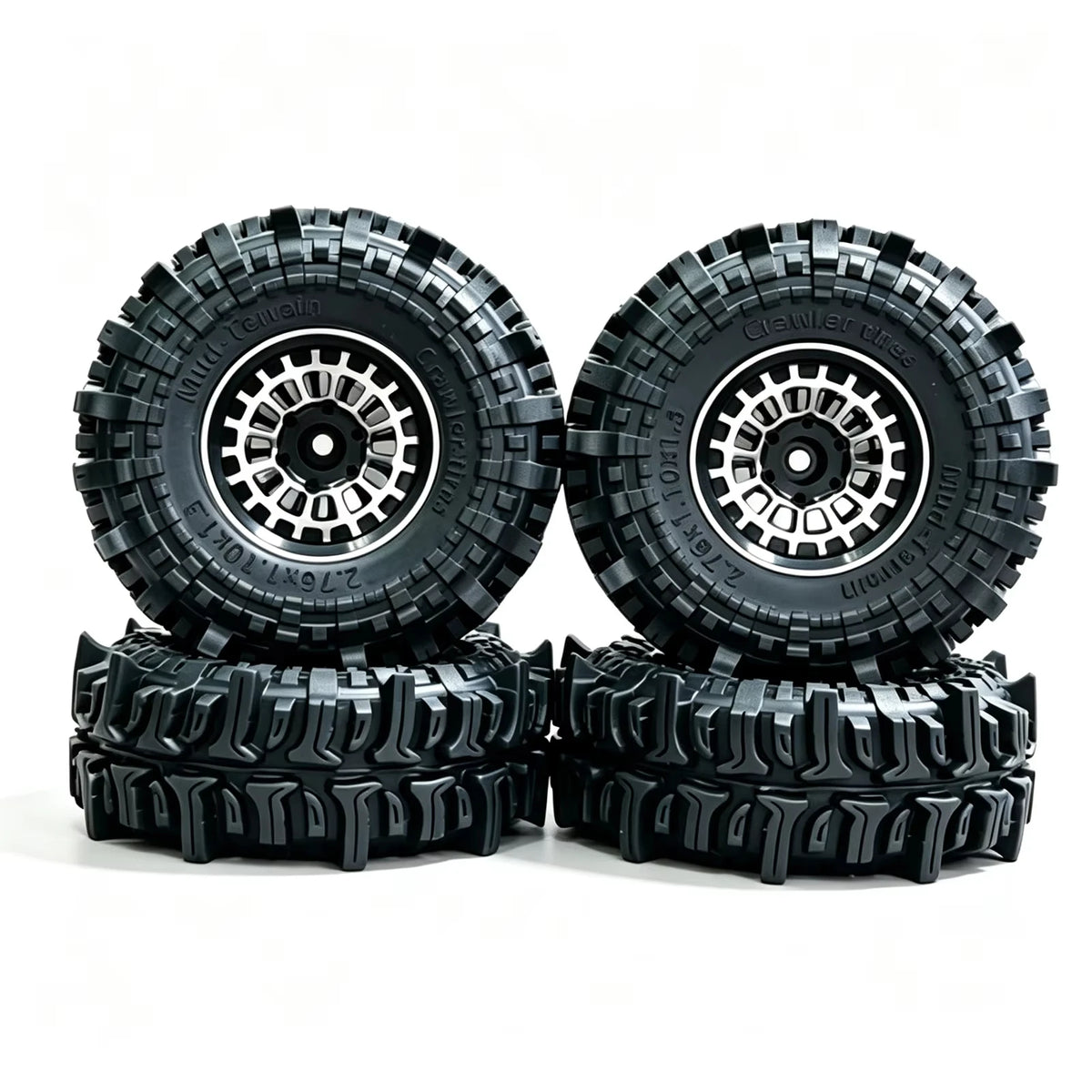 4PCS Beadlock Wheel Tyres for RC Crawler 1/18 TRX4M SCX24 FCX24