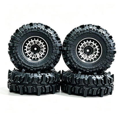 4PCS Beadlock Wheel Tyres for RC Crawler 1/18 TRX4M SCX24 FCX24