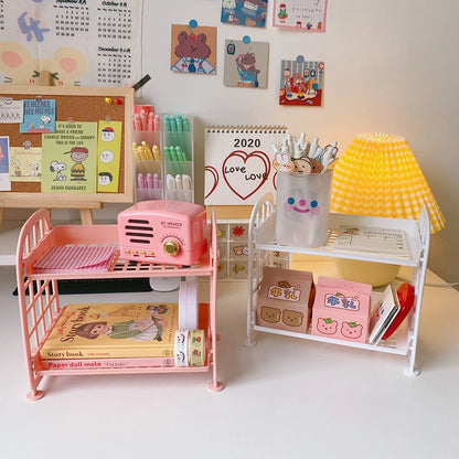 Desktop Stationery Rack Organizer Multi-Functional Plastic Shelf Makeup Holder