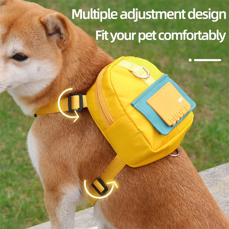 Waterproof Dogs Puppy Bag Outdoor Travel Backpack with Harness & Collar