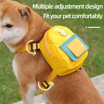 Waterproof Dogs Puppy Bag Outdoor Travel Backpack with Harness & Collar
