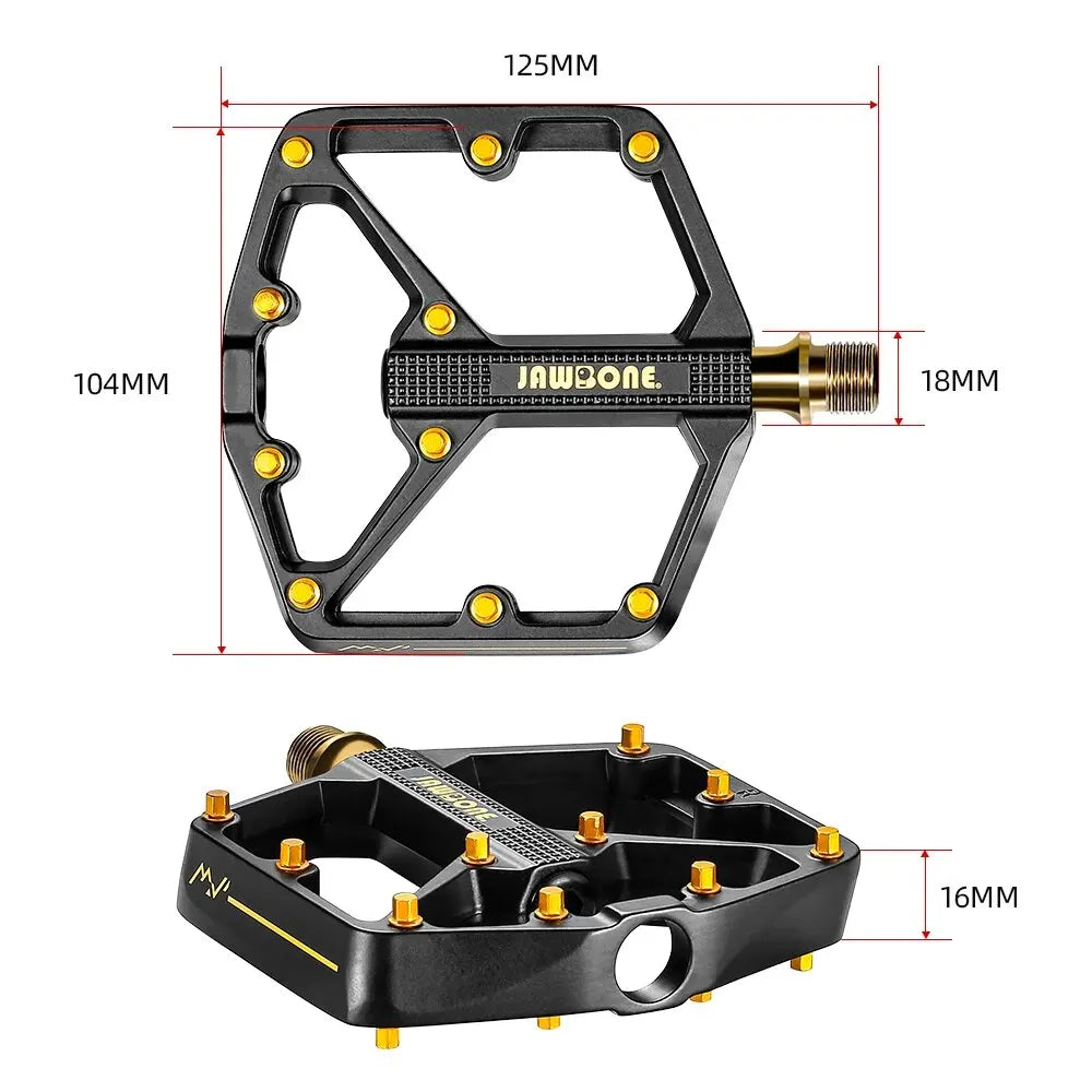 Jawbone MTB Pedals | Flat Aluminum 9/16” Platform Bike Pedals Sealed Bearing