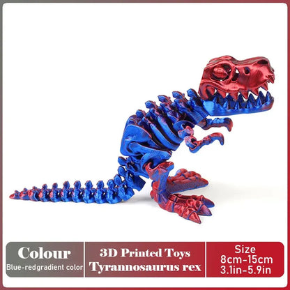 3D Printed Tyrannosaurus Rex Dinosaur Model Jointed Movable Realistic Decor