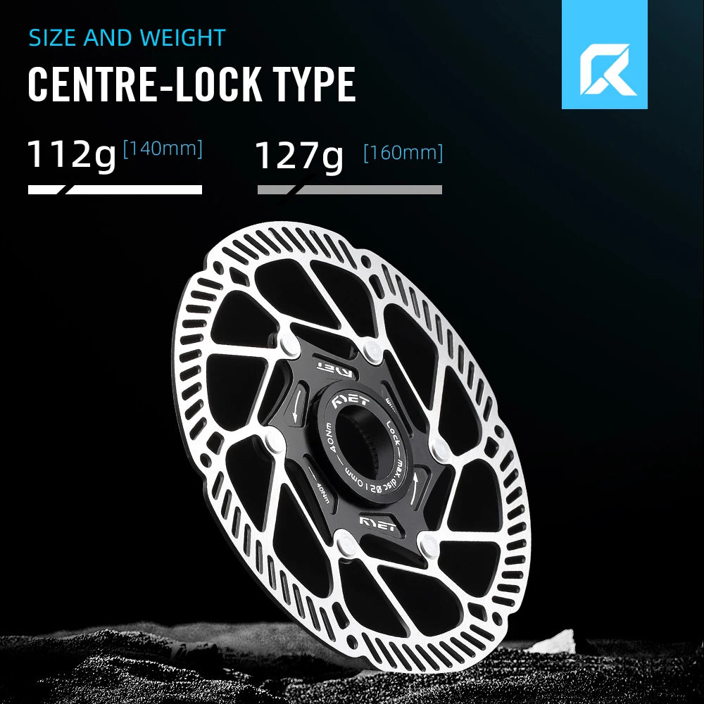 RYET Ultralight Floating Disc Rotor 140/160mm 6-Bolt Center Lock for MTB Road Bike