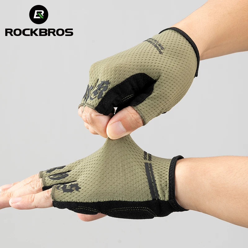 ROCKBROS Cycling Gloves Half-Finger Shockproof Breathable High-Elastic Summer Bike Gloves