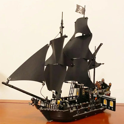 Pirates Black Pearl Ship Building Blocks 1:1 Caribbean Adventure Boat Model Toy Gift