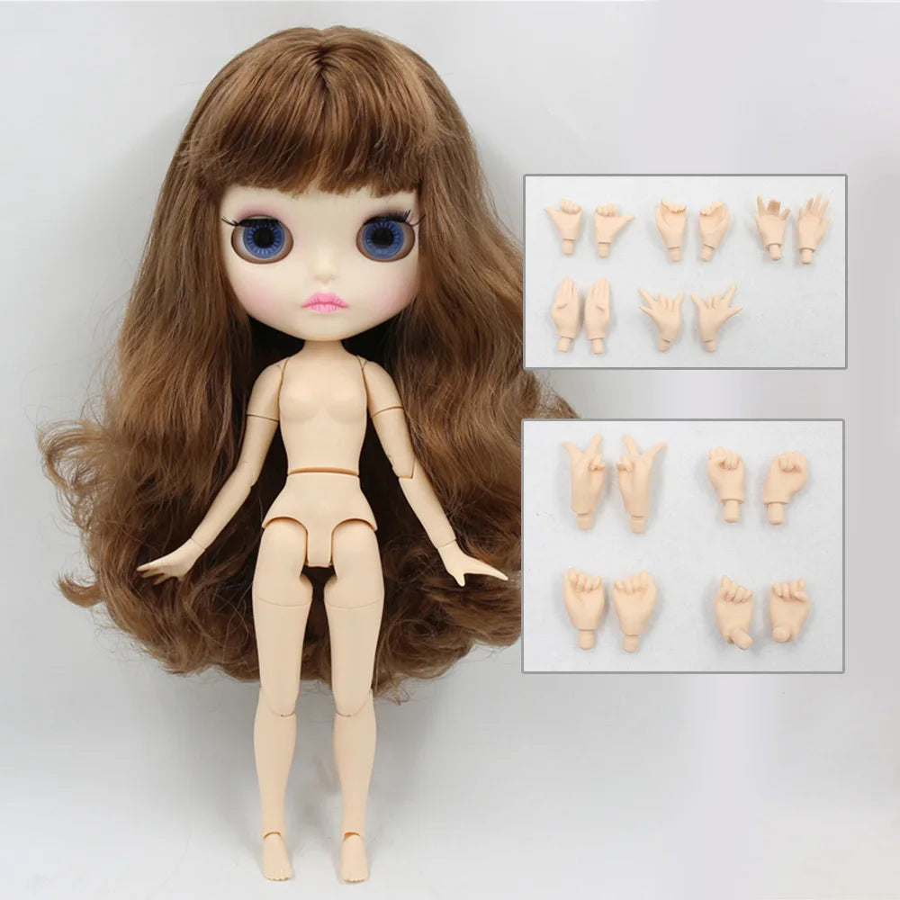 ICY DBS Blythe Doll 1/6 BJD Joint Body White Skin 30cm Custom Random Eyes