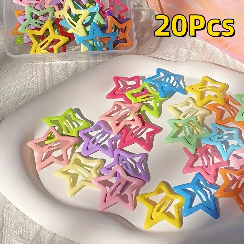 Alloy Hair Clips 20/50Pcs Star-Shaped Hollow-Out Elegant Retro Style Accessories