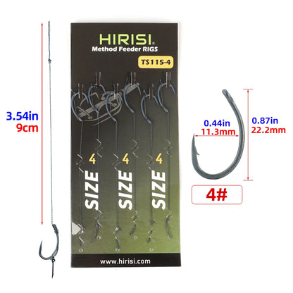 6pcs Fishing Ready-made Hook Links Carp Feeder Tackle Rigs