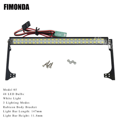 RC Crawler Roof LED Light Bar White Coloured Adjustable Modes 1/10 TRX4 SCX10