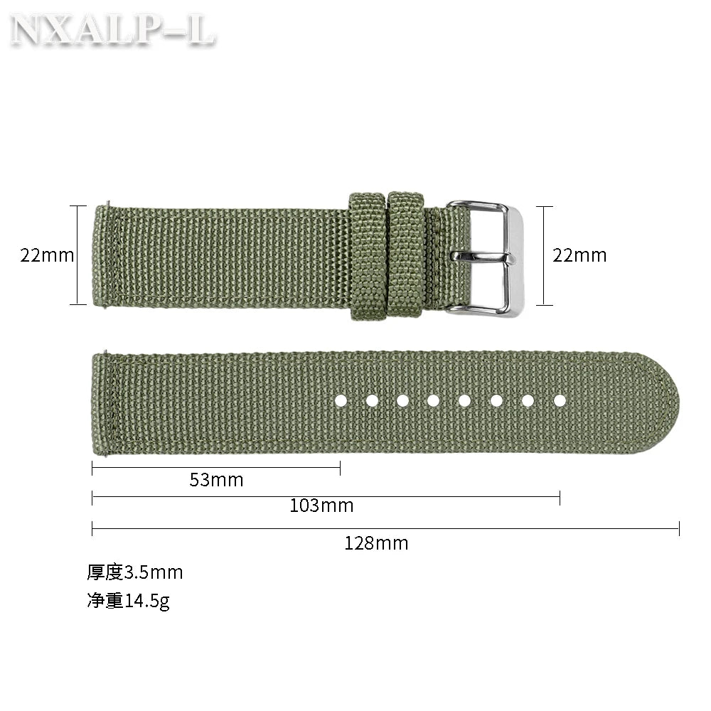 Nylon Watch Strap 18mm 20mm 22mm 24mm Quick Release Woven Sport Band