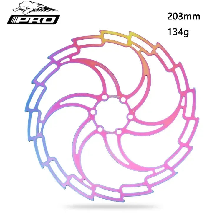 Colorful Stainless Steel Bike Disc Rotor 160/180/203mm 6-Bolt MTB Road Bicycle