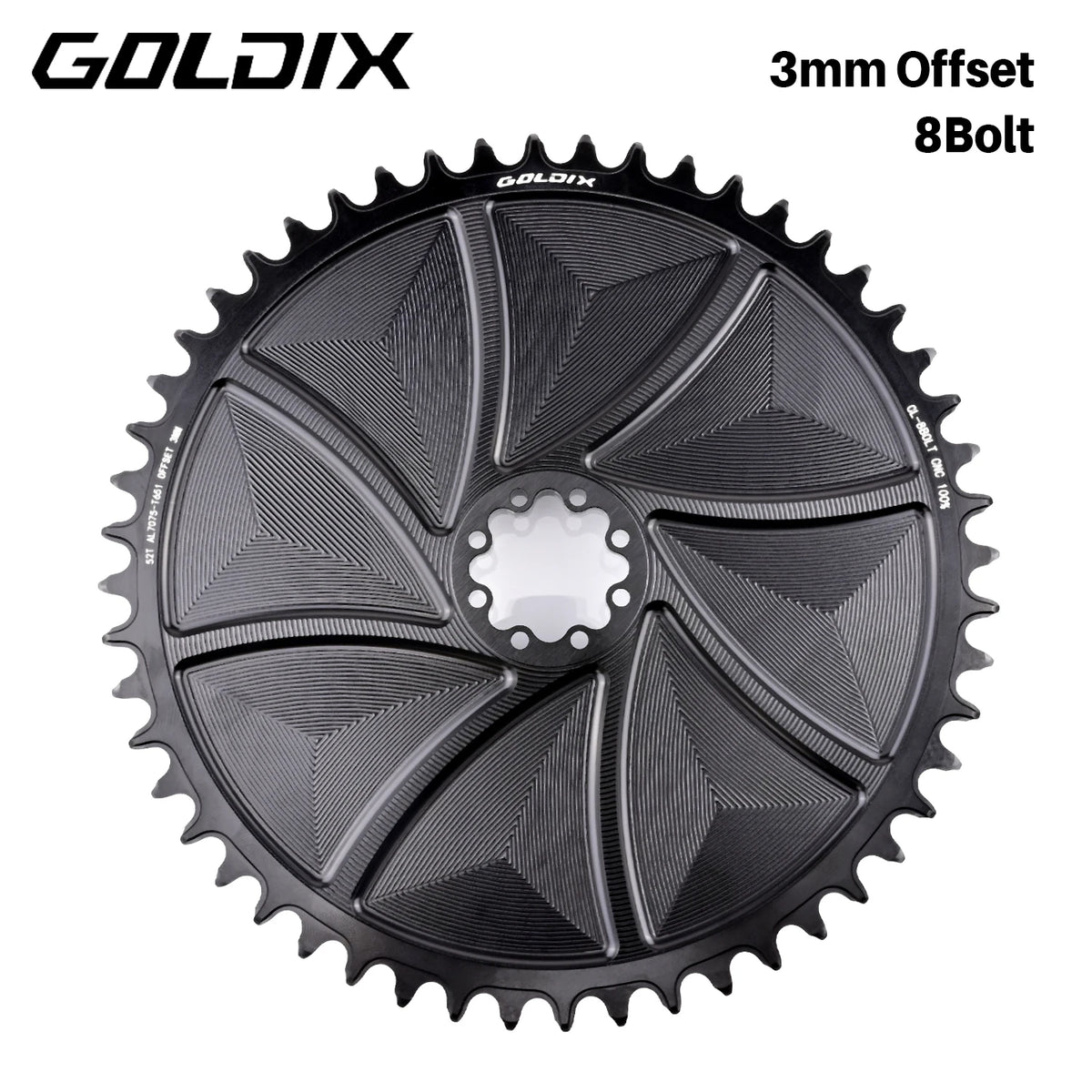 Narrow Wide Chainring 3mm Offset Goldix Direct Mount for 8Bolt Crankset