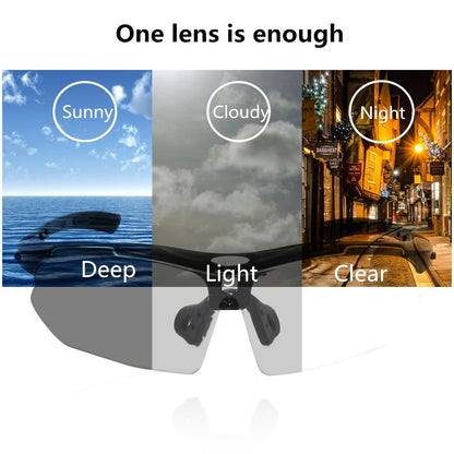 Photochromic Cycling Sunglasses Auto-Tint MTB Road Bike Eyewear Men Women Goggles