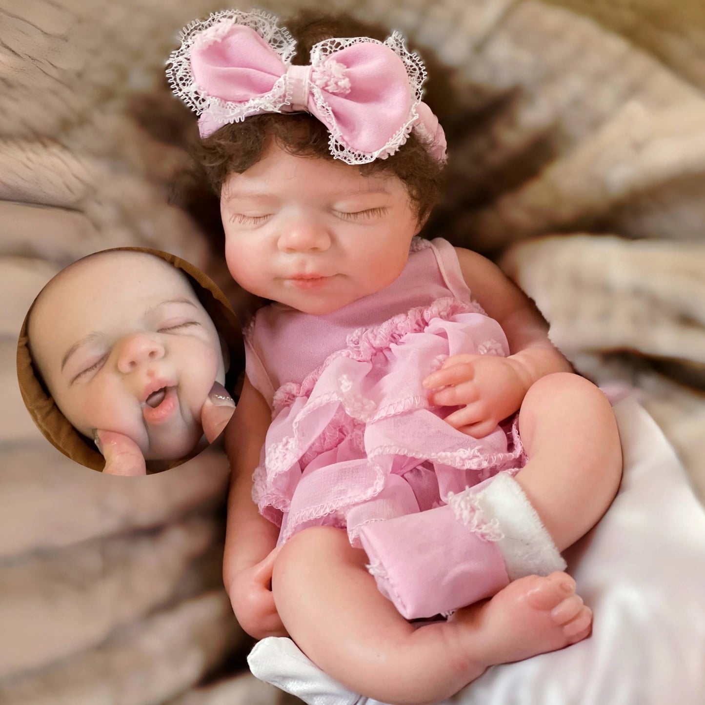 13" Open Mouth Pascale Reborn Doll, Full Body Soft Silicone, Painted Girl Bebe Toy