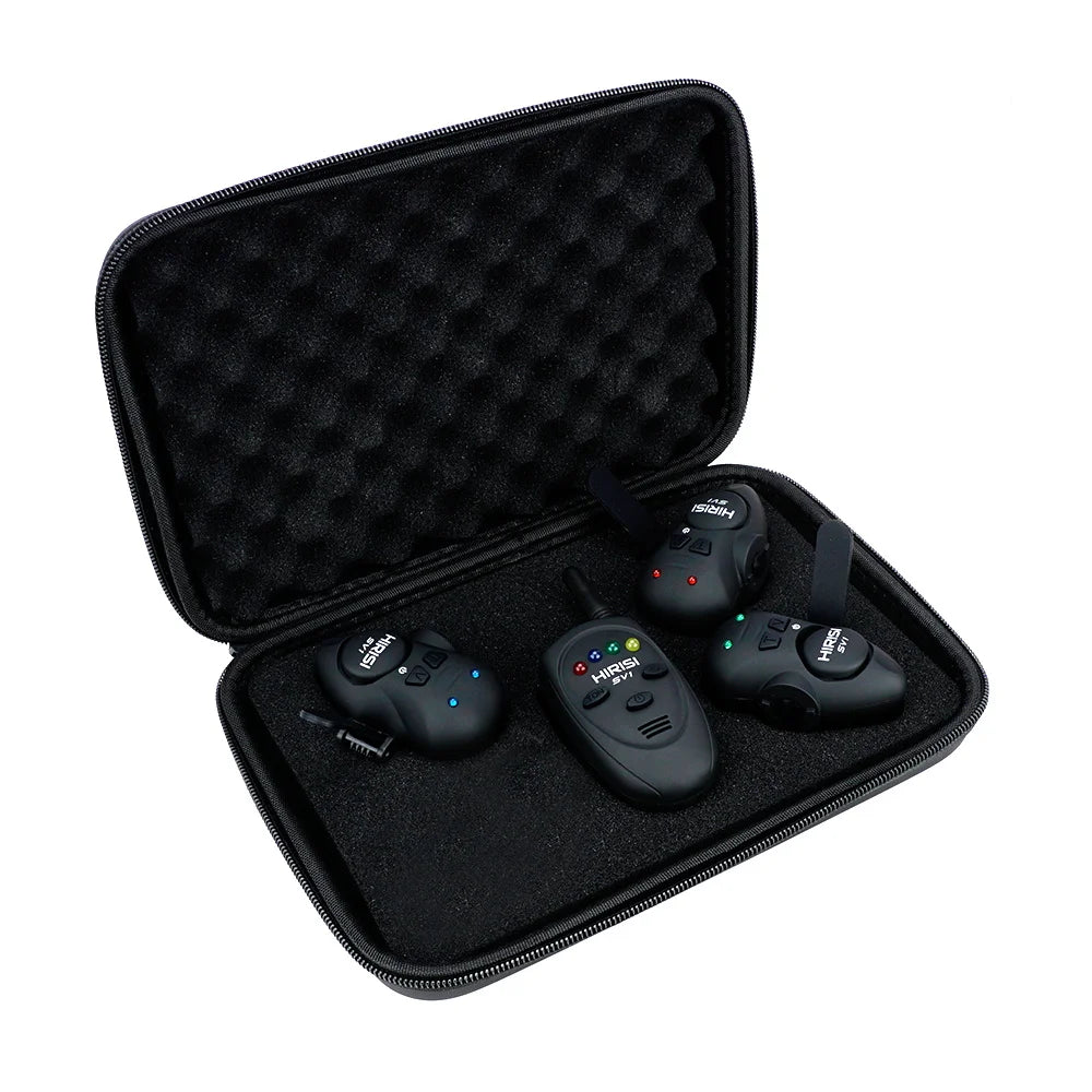 Hirisi SV1 Carp Fishing Bite Alarm Set Luminous Bite Indicator Portable Case
