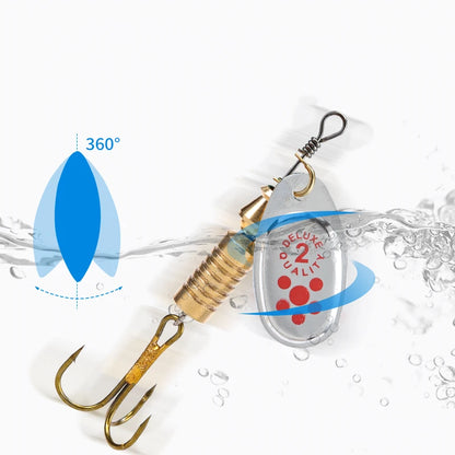 New 10PCS Spinner Spoon Metal Bait Fishing Lures with Box Sequins Crankbait Spoon Baits Bass Trout Perch Pike Rotating 6.3cm 7g
