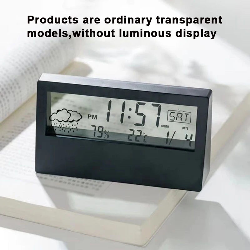 Digital Temperature Clock LED Display Weather Humidity Alarm Desktop