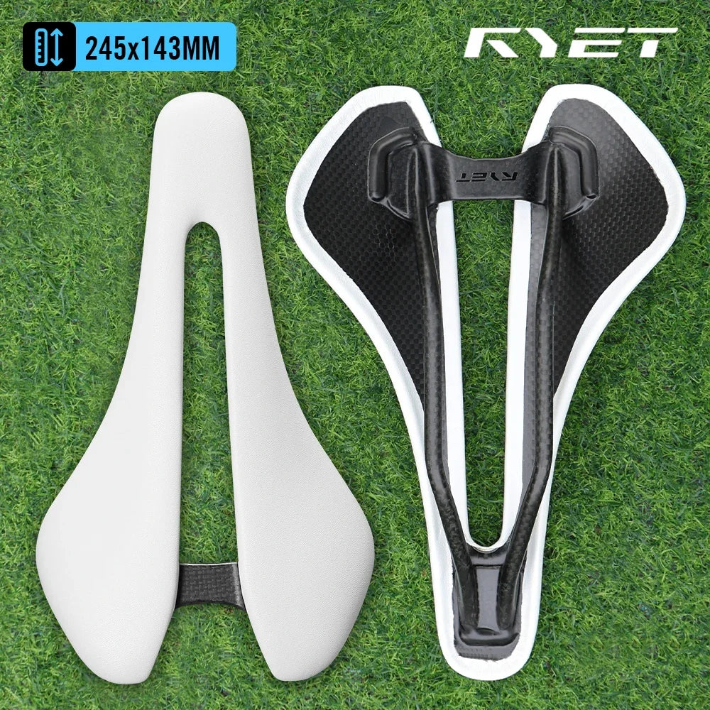 RYET Full Carbon Bike Saddle 81g 87g 7x9mm Carbon Rails Road MTB Gravel