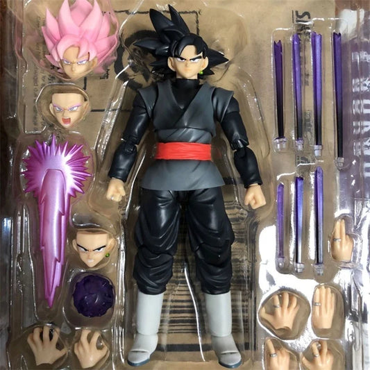 14cm Anime Dragon Ball Black Goku Zamasu Action Figure  Super Saiyan Movie Version Dbz Model With Multiple Accessories Toys-EXPROTAS