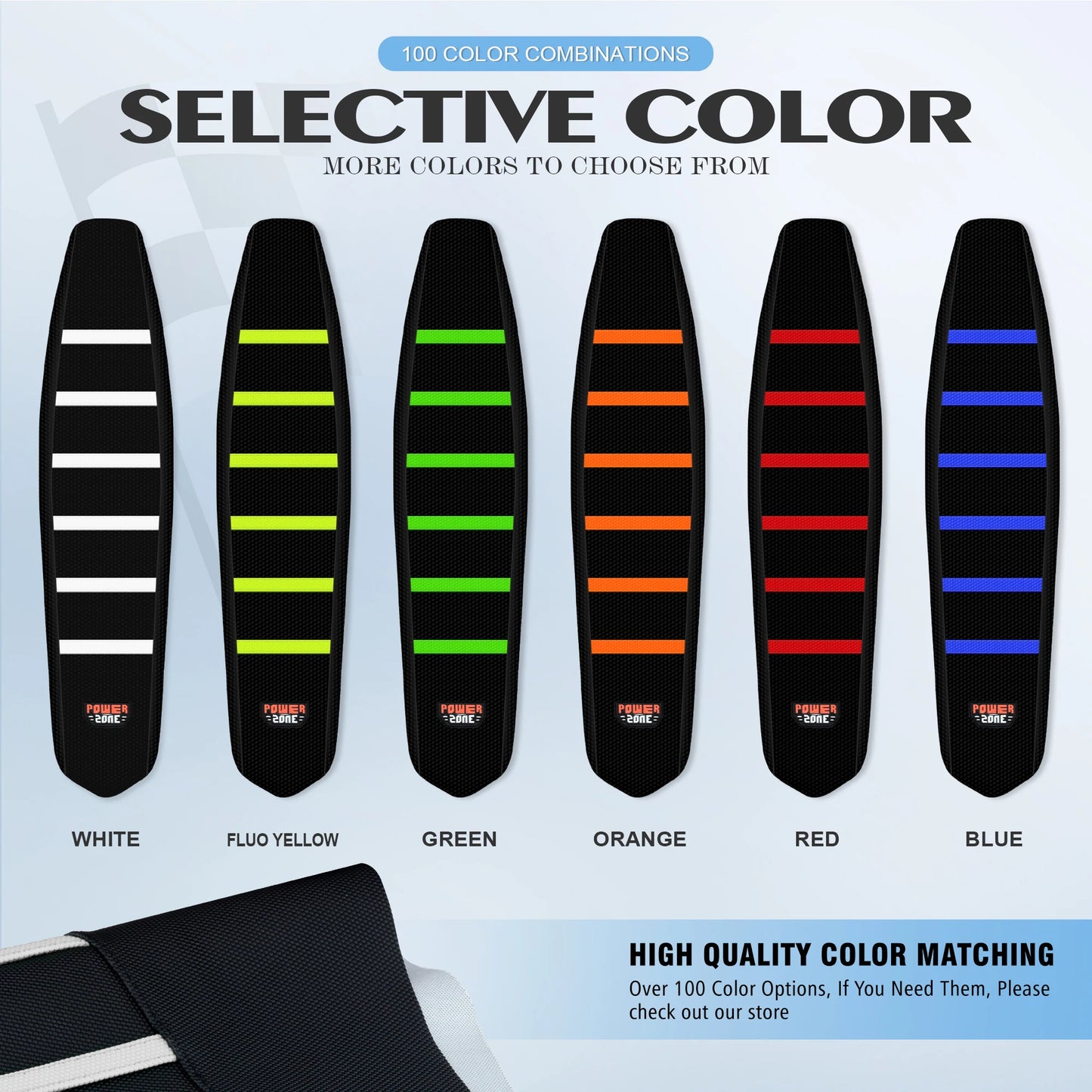 Ribbed Motorcycle Seat Cover Soft Waterproof Anti-Slip for SXF EXC Universal