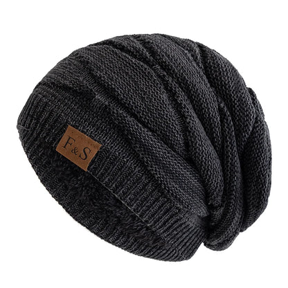 New Unisex Slouchy Winter Hat Fleece Lined Beanie Men Women Mixed Color Knit Cap - EXPROTAS
