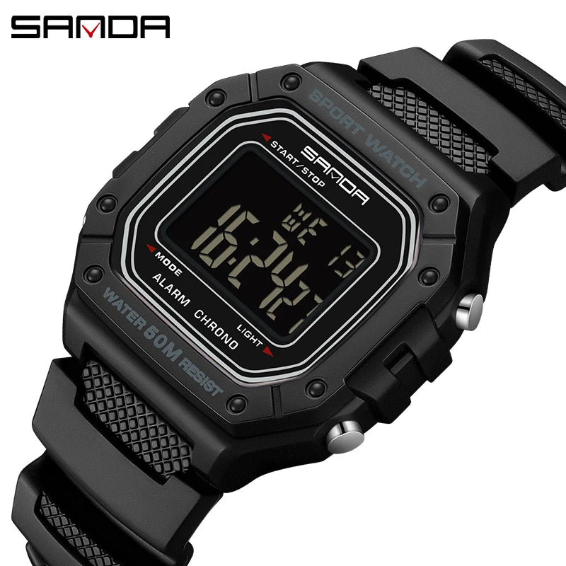 SANDA 2156 Fashion Mens Watch Military Water Resistant Sport Watches Army Big Dial Led Digital Wristwatches Stopwatches For Male-EXPROTAS