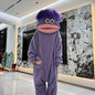 Big Mouth Monster Unisex Funny Oversized Fleece Plush Pajamas Jumpsuit
