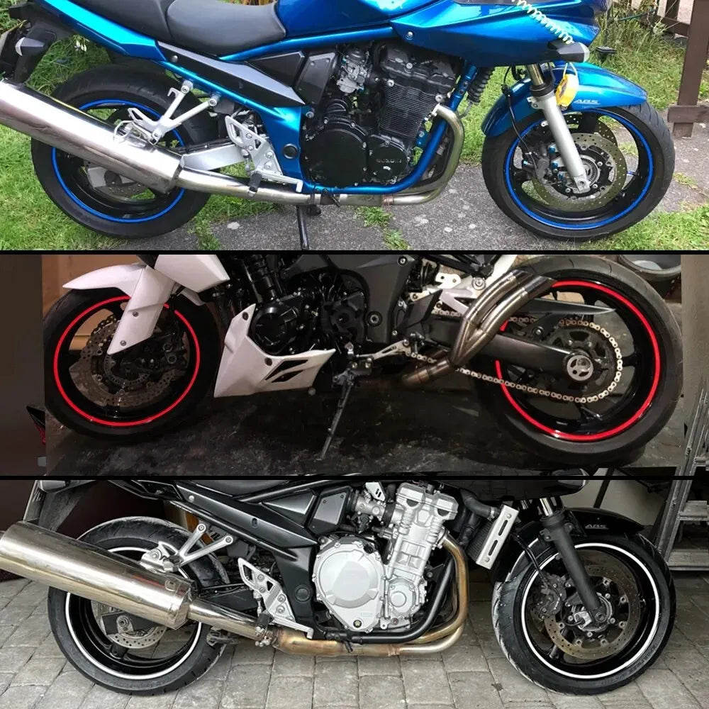 1set of 16pcs Wheel Sticker Reflective Rim Stripe Tape Bike Motorcycle Stickers For Honda For Kawasaki Z750 Z800 For YAMAHA MT07-EXPROTAS