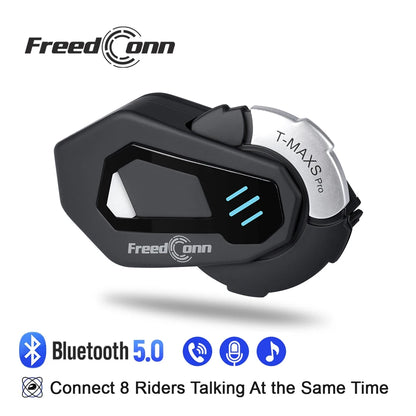 FreedConn Motorcycle Helmet Bluetooth Intercom Headset FM Waterproof Music Share