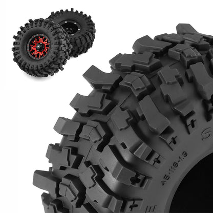Milky White Soft Rubber 1.9 Wheel Tires 118*45MM for 1:10 RC Crawler Car Axial SCX10 90046 AXI03007 TRX4 RBX10M