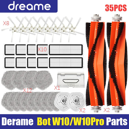 Main Side Brush Filter Mop Cloth for Dreame W10 Robot Vacuum Parts