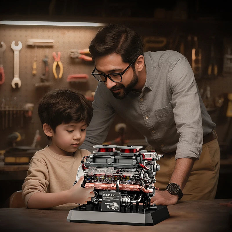 1200+pcs Tiger Tank Engine Simulation Building Blocks Technical DIY Model Toy Gift