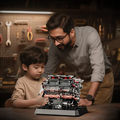 1200+pcs Tiger Tank Engine Simulation Building Blocks Technical DIY Model Toy Gift