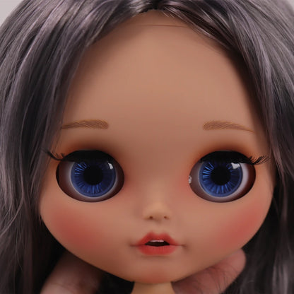ICY DBS Blythe Doll Pouting Mouth Tan Skin Matte Face 1/6 BJD Joint Body