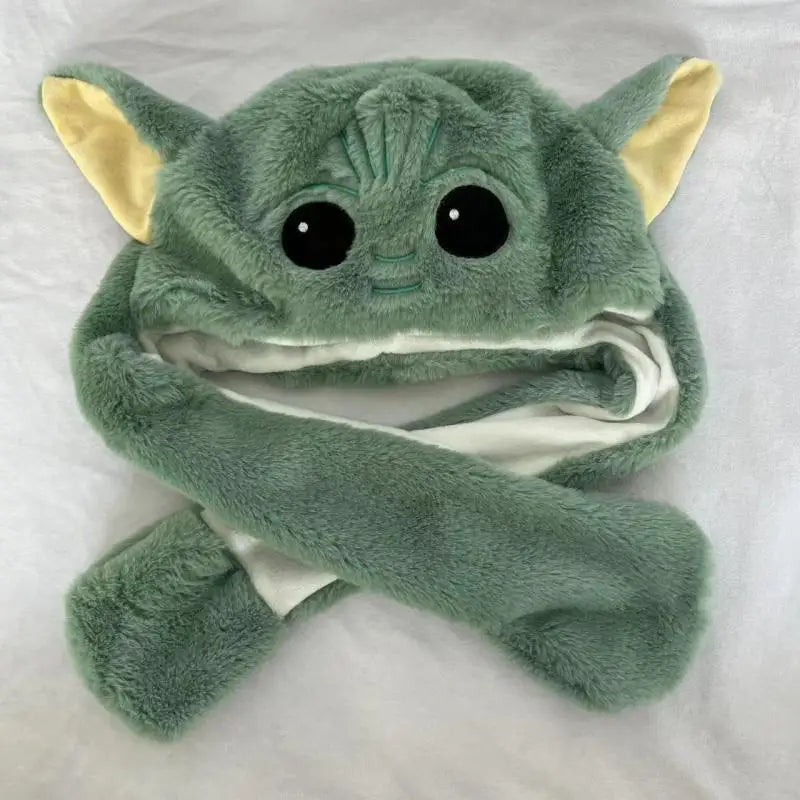 Anime Baby Yoda Plush Hat with Moving Ears Kawaii Bunny Cosplay