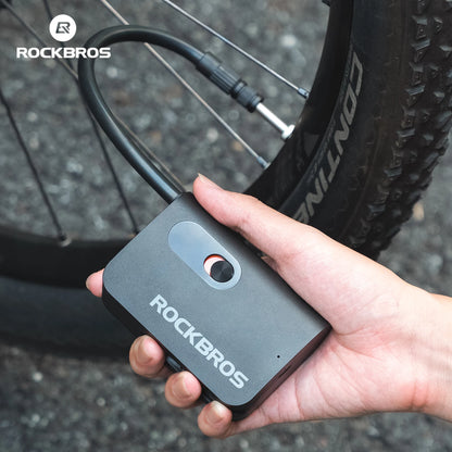 ROCKBPROS Mini Portable Bicycle Electric Pump 70psi 2600mAH Tire Air Inflator Pump MTB Road Bike Electric Vehicle Cycling Pump