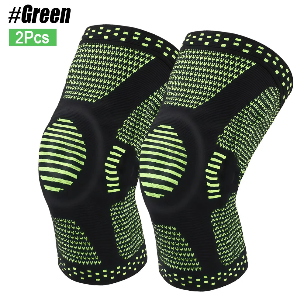 2Pcs Silicone Pad Knee Support Compression Brace Sports Sleeve for Arthritis