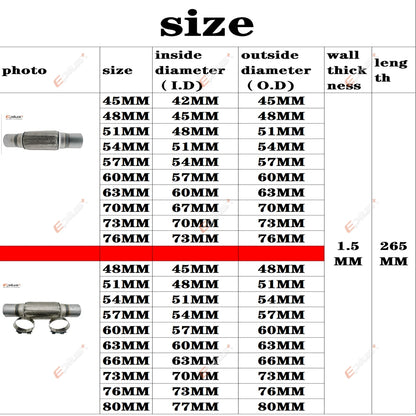 EPLUS Exhaust Flex Pipe | Telescopic Braid Muffler Connector Stainless Steel