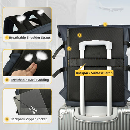 USB Port Backpack Men Large Capacity Waterproof 15.6 Inch Travel Bag