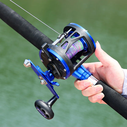 Trolling Drum Fishing Reel 3.8:1 3+1BB Metal Wire Guide Sougayilang Boat Reel