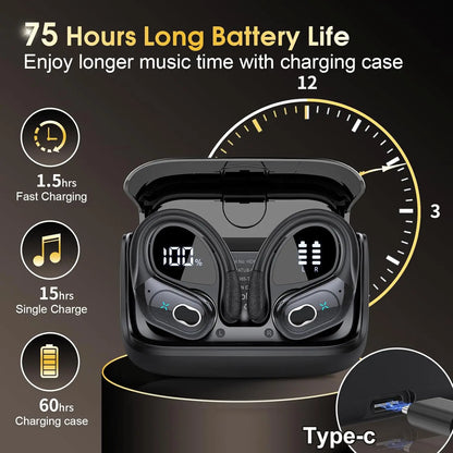 Wireless Bluetooth TWS Earbuds Noise Cancelling Waterproof Headset 5.4