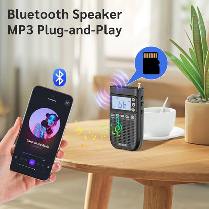 Portable AM FM Speaker Bluetooth 2000mah Digital Radio MP3 Player