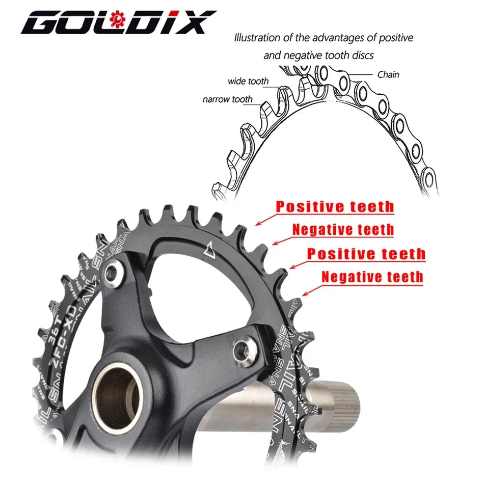 GOLDIX MTB Crankset 104BCD with Narrow Wide Chainring Round or Oval Options - EXPROTAS