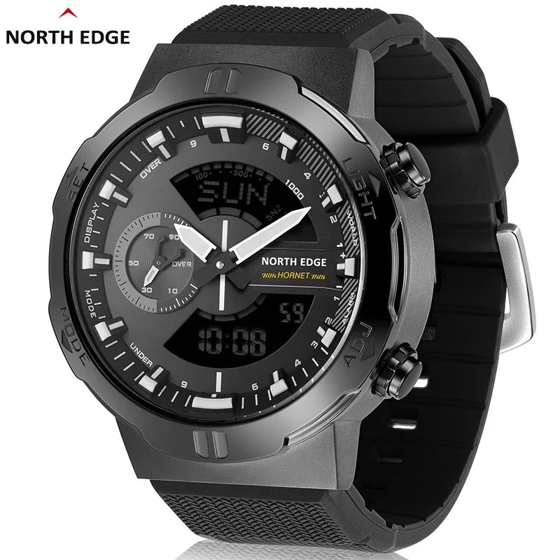NORTH EDGE HORNET Men's Digital Sports Watch, 50M Waterproof, Run, Cycle, Time, Speed